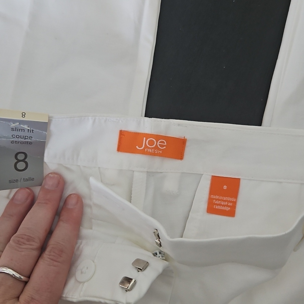 Joe Fresh White Slim Fit Pants Size 8 - Picture 2 of 3